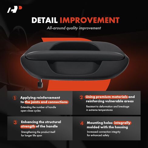 A-Premium Left Driver Side Exterior Sliding Door Handle Compatible with Honda Odyssey 1999-2004, Textured Black, Replace# 72680-S0X-A01 in Saudi Arabia