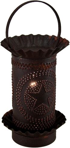 Rustic Tin Finished Metal Star Punched Mini Tart Warmer Lamp in Saudi Arabia