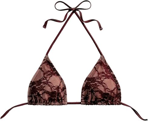 بيكيني نسائي من الدانتيل من Verdusa ذو ربطة عنق مثلثة وملابس سباحة علوية للشاطئ in Kuwait
