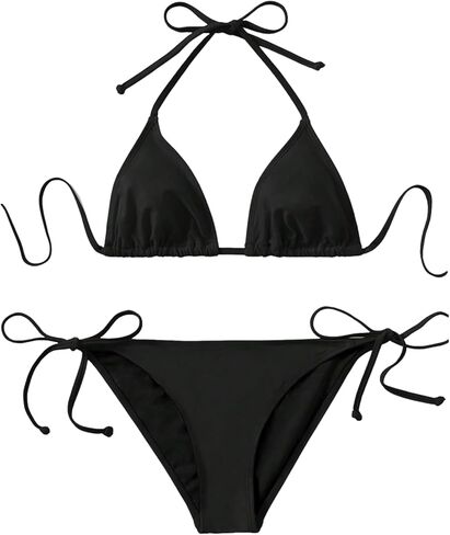 SHENHE Women's Triangle Bikini Set Halter Side Tie String Swimsuits 2 Piece Bathing Suit in Saudi Arabia