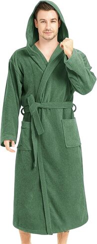 ZABER Men's Bathrobes with Hood, Soft Long Towel Robe for Men in Saudi Arabia