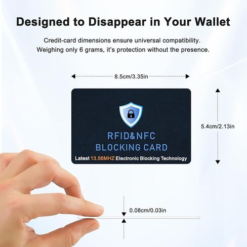 مجموعة من 6 بطاقات حجب RFID من Meliya، واقي بطاقة الائتمان البنكية بدون تلامس NFC، درع محفظة مضاد للسرقة لجواز السفر والهوية، مانع حماية كاملة فائق النحافة in Saudi Arabia