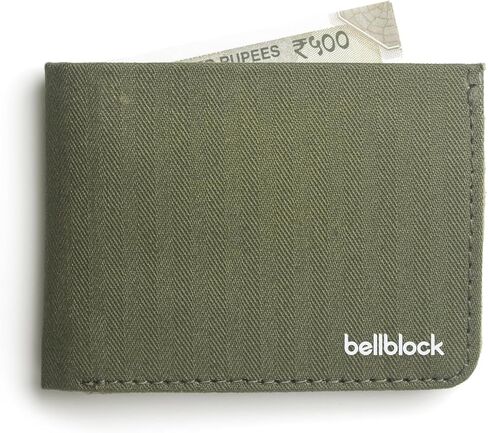Bellblock Canvas Wallet for Men | with Sim, Mobile Pin & Hidden Extra Card Slots | Cotton Canvas | Pack of 1 (Olive Green) in Saudi Arabia