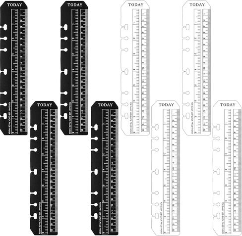 8PCS Notebook Ruler-A5 6 Ring Ruler Planner Bookmark Book Marker for Binder,Ymapinc Journal Ruler with Holes Measuring Tool for A5 Size 6-Ring Binder Notebook,Black,Transparent 8.7 * 1.8Inch in Saudi Arabia