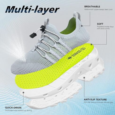 SOBASO Water Shoes Men Hiking Quick Dry Aqua Swim Beach River Barefoot Shoes for Boat Hike Surf Sport Diving Sailing Travel Adult Unisex in Saudi Arabia