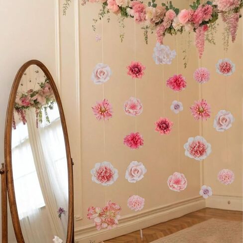 50 Pcs Artificial Flowers Heads Faux Daisy Flower Garland Heads Pink Small Fake Peony Rose Flowers Bulk Mini Silk Daisy Flower for Craft Wedding Party DIY Wreath Graduation Cap Home Decoration in Kuwait