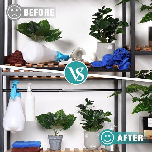 قضبان ستائر زنبركية التوتر 28-48 بوصة، 2 حزمة قابلة للتعديل بدون ضغط ستارة قضيب للنوافذ، قابلة للتوسيع صغيرة للحمام والمطبخ، أسود in Kuwait