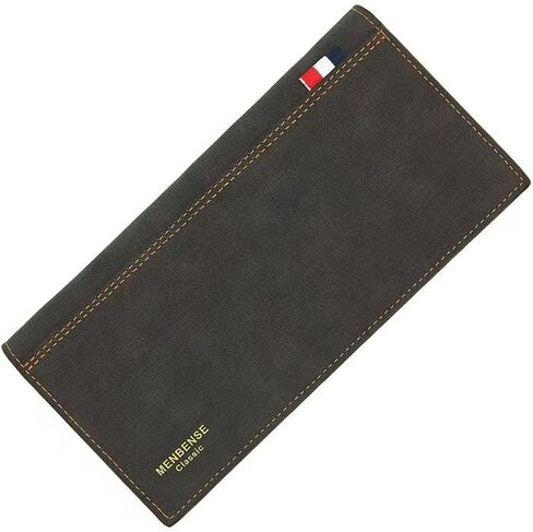 Men’s Long Bifold Wallet – PU Leather Slim Clutch Wallet with Zipper Coin Pocket, Multiple Card Slots & Cash Compartment (DARK BLUE) in Saudi Arabia