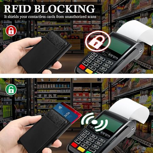 Stocking Stuffers for Men Adults,Wallet for Men with RFID Blocking,Simple Aluminum Credit Card Holder,Smart Pop Up Card Wallet,Mens Minimalist Wallet 9 Cards,Front Pocket for Cash or Coins (Black) in Saudi Arabia