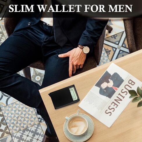 Stocking Stuffers for Men Adults,Wallet for Men with RFID Blocking,Simple Aluminum Credit Card Holder,Smart Pop Up Card Wallet,Mens Minimalist Wallet 9 Cards,Front Pocket for Cash or Coins (Black) in Saudi Arabia
