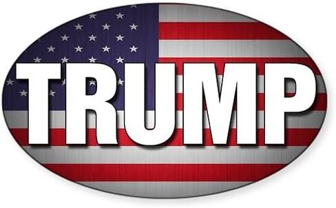 CafePress Donald Trump American Flag Oval Car Bumper Sticker in Kuwait