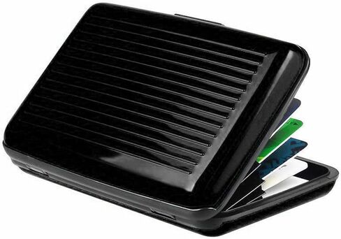 Credit Card Holder Small RFID Blocking Wallet Business Slim Aluminum Hard Case for Women Men(Blue) in Saudi Arabia
