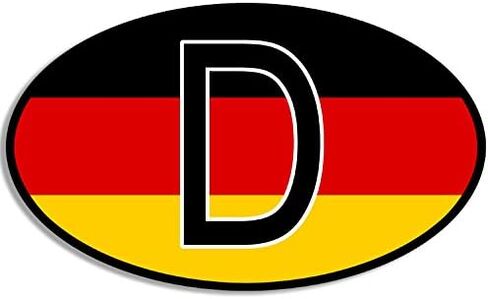 Euro Oval D Deutschland Sticker (German Flag Germany Berlin car Decal) (3 x 5 inch) in Saudi Arabia