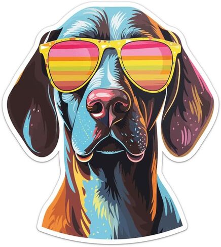 Cool Poodle Dog Sticker - Waterproof Vinyl Decal for Car Bumper, Laptop, Water Bottle, Luggage, Wall, and Window, Size - 5'' Longer Side in Saudi Arabia