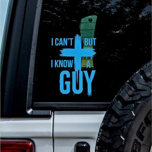 (5.6'' x 7.7'', White) - No Background - Durable and Waterproof of I Can't, But - Christian Jesus Cross - Sticker Decal for Laptops, Water Bottles, Cars, Trucks, Wall Ideal Gift in Saudi Arabia