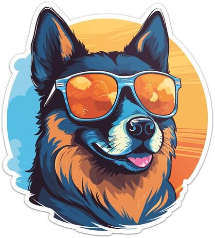 Cool Poodle Dog Sticker - Waterproof Vinyl Decal for Car Bumper, Laptop, Water Bottle, Luggage, Wall, and Window, Size - 5'' Longer Side in Saudi Arabia