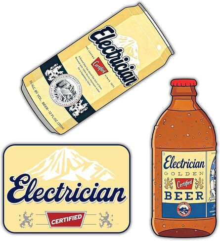 (Pack of 3) Electrician Sticker - Funny Electrical Worker Accessories Waterproof Stickers, 3 Inches in Kuwait