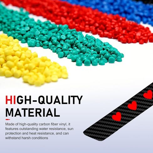 1 PC Third Brake Light Decal, Cute Heart-Shaped High Brake Light Sticker, Self-Adhesive Tail Lights Decals, Universal for Most Cars, Trucks, SUVs (Carbon Fiber) in Kuwait