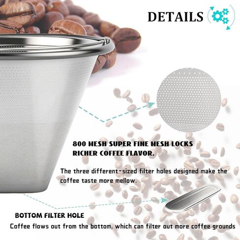 𝟐𝟎𝟐𝟒 𝙐𝙥𝙜𝙧𝙖𝙙𝙚𝙙 #4 Coffee Filter, Coffee Filter for Technivorm Moccamaster KBGV and KBT Coffee Machines, Metal Coffee Filter, Reusable Metal Filters in Kuwait