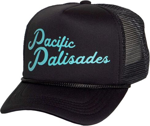 TOP HEADWEAR Men's Pacific Palisades Trucker Hat - LA Snapback Cap, Black in Saudi Arabia