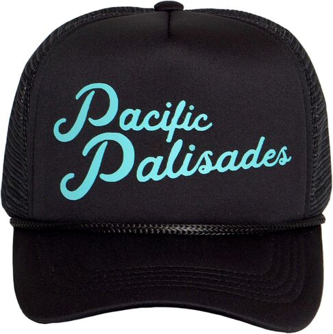 TOP HEADWEAR Men's Pacific Palisades Trucker Hat - LA Snapback Cap, Black in Saudi Arabia