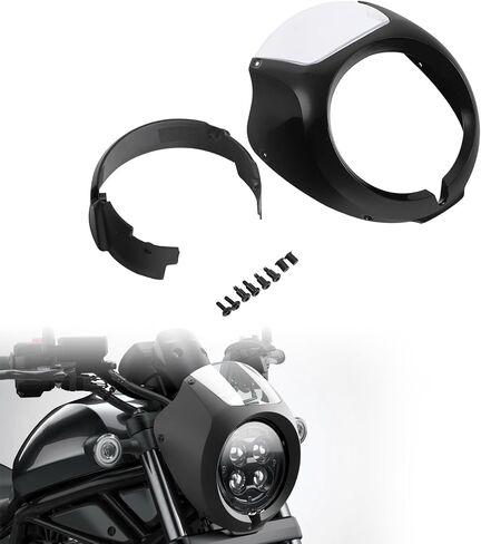 XMT-MOTO المصباح الأمامي هدية الزجاج الأمامي الشفاف يصلح لهوندا المتمردين CMX1100 2021-2025 لمعان أسود/زجاج أمامي شفاف in Saudi Arabia