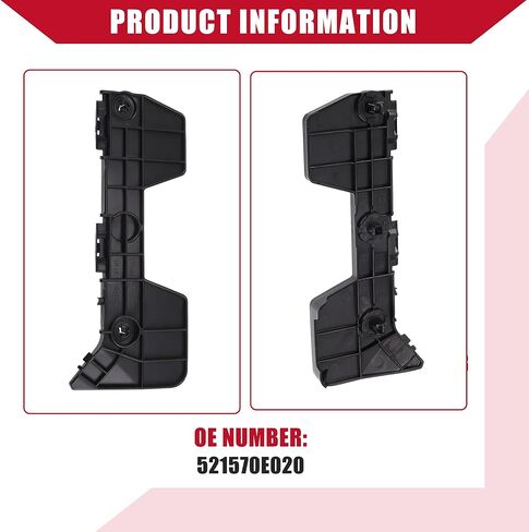 No.521570E020/521580E020 Bumper Bracket for Toyota Highlander 2008-2013 / Rear Left Right/Durable Plastic / 1 Pair Black in Saudi Arabia