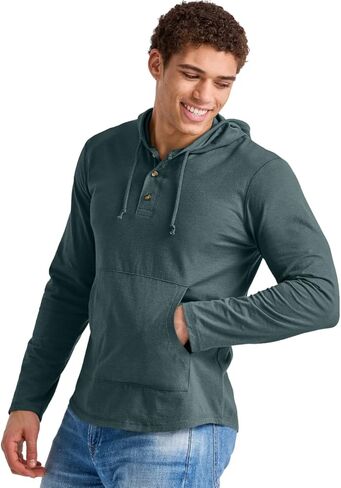 بلوفر بغطاء للرأس للرجال من Hanes Originals، جيرسي ثلاثي المزيج in Kuwait