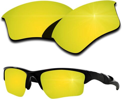 عدسات بديلة مستقطبة لنظارات Oakley Half Jacket 2.0 XL - طلاء ذهبي عاكس عيار 24 قيراط in Kuwait