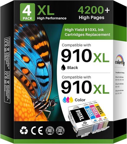 مجموعة خراطيش حبر 910XL بديلة لحبر HP 910 XL باللون والأسود المتوافقة مع طابعات OfficeJet Pro 8020 8025 8028 8035 8030 8010 8015 8018 8022 in Kuwait