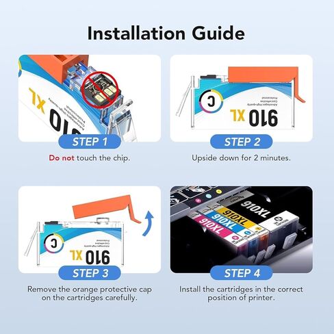 مجموعة خراطيش حبر 910XL بديلة لحبر HP 910 XL باللون والأسود المتوافقة مع طابعات OfficeJet Pro 8020 8025 8028 8035 8030 8010 8015 8018 8022 in Kuwait