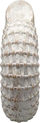 Decorative Woven Seashell Sculpture Statue - Home Decor Ornament for Bathroom, Office, Room, and Living Room Decor - Perfect Decorations for Shelf and Coffee Table Decor Accent - 11", White in Kuwait