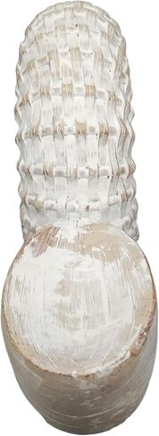 Decorative Woven Seashell Sculpture Statue - Home Decor Ornament for Bathroom, Office, Room, and Living Room Decor - Perfect Decorations for Shelf and Coffee Table Decor Accent - 11", White in Kuwait