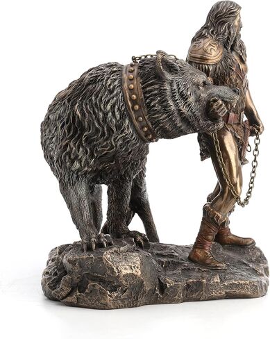 Veronese Design Norse God of Combat and Victory Tyr The Binding Fenrir Wolf Bronze Finish Statue - 9 Inches High Impressive Detail Hand Painted Accents in Saudi Arabia