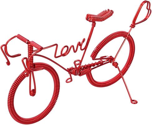 Handmade Red Metal Bike Model Figurine Creative Miniature Desktop Decoration Ornaments for Home and Office Decor Unique Metal Crafts Vintage Bike Decor in Saudi Arabia