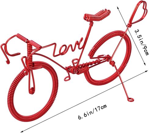 Handmade Red Metal Bike Model Figurine Creative Miniature Desktop Decoration Ornaments for Home and Office Decor Unique Metal Crafts Vintage Bike Decor in Saudi Arabia