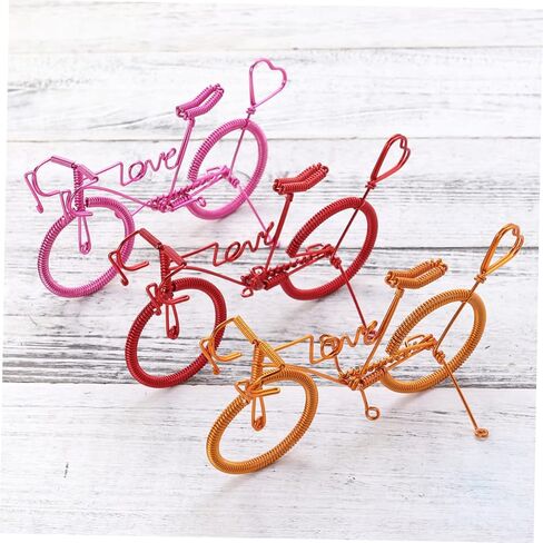 Handmade Red Metal Bike Model Figurine Creative Miniature Desktop Decoration Ornaments for Home and Office Decor Unique Metal Crafts Vintage Bike Decor in Saudi Arabia