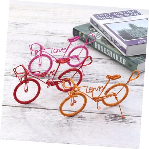 Handmade Red Metal Bike Model Figurine Creative Miniature Desktop Decoration Ornaments for Home and Office Decor Unique Metal Crafts Vintage Bike Decor in Saudi Arabia