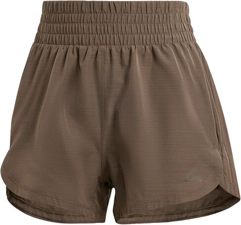 Adidas Women's Pacer Training 3-Stripes Woven High Rise Shorts, Shadow Olive/Shadow Olive, S 3" in Saudi Arabia