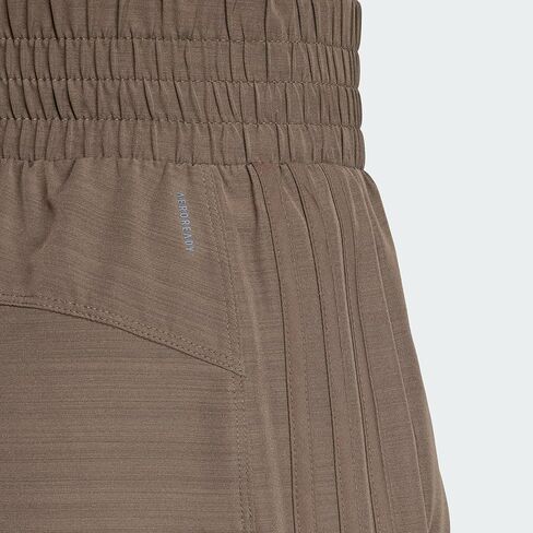 Adidas Women's Pacer Training 3-Stripes Woven High Rise Shorts, Shadow Olive/Shadow Olive, S 3" in Saudi Arabia