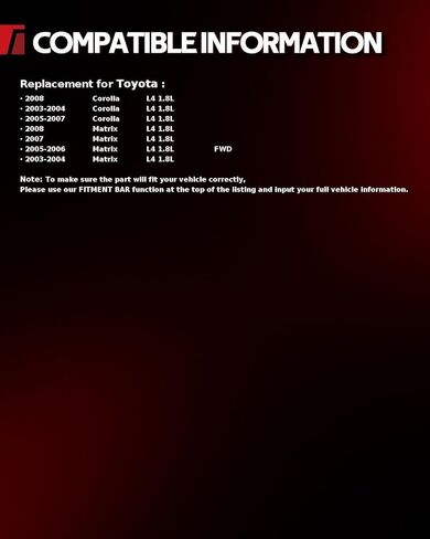 أسطوانة الفرامل الرئيسية Torchbeam مع الخزان، استبدال مباشر مناسب لسيارة Toyota Corolla 2003-2008، معتمدة من وزارة النقل، سبائك الألومنيوم، تتضمن أجهزة التثبيت in Saudi Arabia