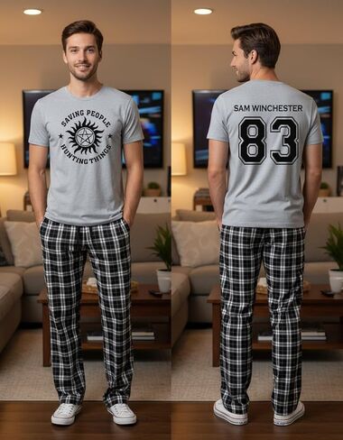 The Creating Studio Men's Sam Winchester Pajama Set, Gift for Men or Teens in Saudi Arabia