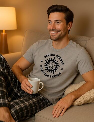 The Creating Studio Men's Sam Winchester Pajama Set, Gift for Men or Teens in Saudi Arabia