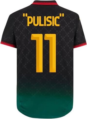 Milan 24/25 Pulisic #11 Black Soccer Jersey for Men Fan Version in Saudi Arabia