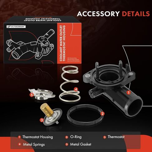 A-Premium Engine Coolant Thermostat Housing Assembly with Gasket Compatible with Jeep Cherokee & Dodge Grand Caravan, Journey, Avenger & Chrysler Town & Country, 200 & Volkswagen Routan & Ram in Saudi Arabia