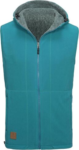 Little Donkey Andy Men's Reversible Fleece Vest Lightweight Warm Sleeveless Jacket with Hood for Hiking Walking Travel in Kuwait