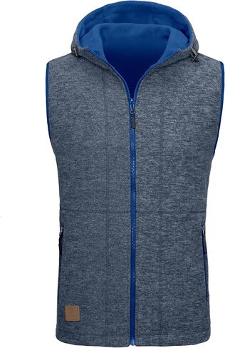 Little Donkey Andy Men's Reversible Fleece Vest Lightweight Warm Sleeveless Jacket with Hood for Hiking Walking Travel in Kuwait
