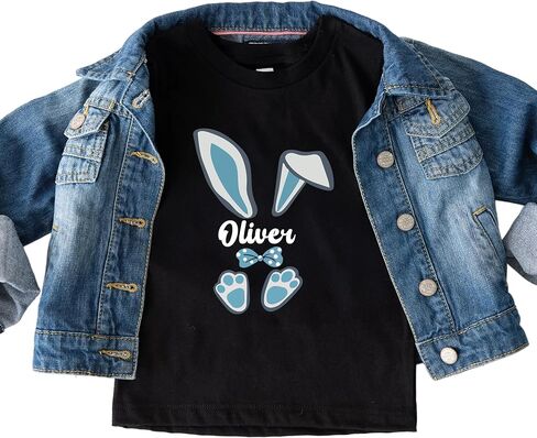 Matching Easter Shirts for Kids, Custom Funny Bunny Design with Name for Girls & Boys, Cute Easter Gifts for Siblings, Personalized Cousin Crew Rabbit Tshirts for Toddler in Kuwait