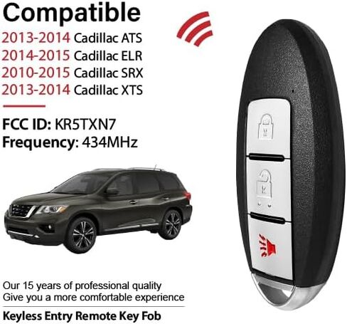 Replacement for 2019 2020 Nissan Pathfinder Murano Titan Key Fob Remote Control KR5TXN7 3 Buttons 434MHz in Saudi Arabia