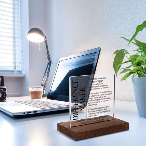Difference Maker Definition Sign, Inspirational Gift for Leader Mentor Teacher Coach, Appreciation Plaque 4x4 Inch Acrylic Desk Decor,LYY91 in Saudi Arabia